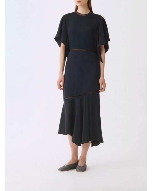 Fabiana Filippi Blue Asymmetric Viscose Dress