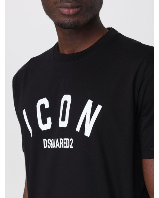 T-shirt Icon in jersey di DSquared² in Black da Uomo