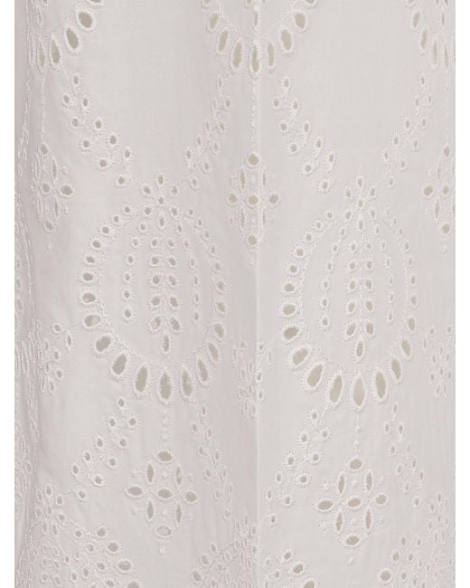 P.A.R.O.S.H. Pink P.A.R.O..H. High-Waisted Broderie Anglaise Lace Palazzo Trousers