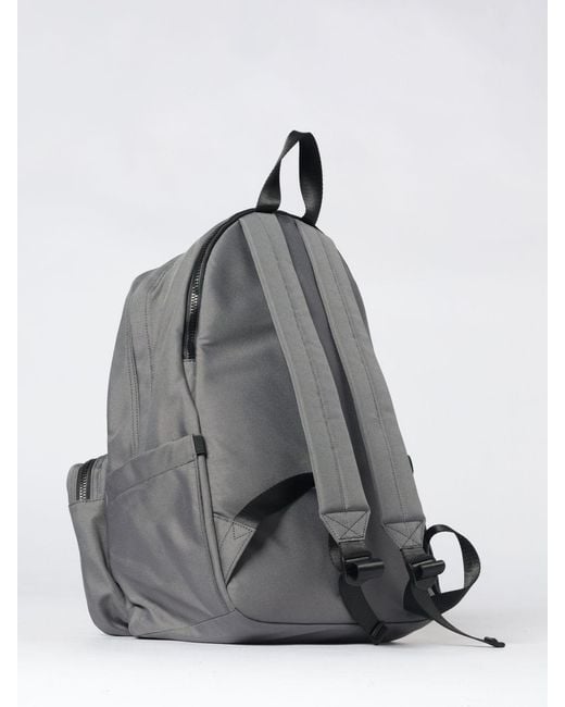 EA7 Gray Printed Logo Polyester Backpack for men