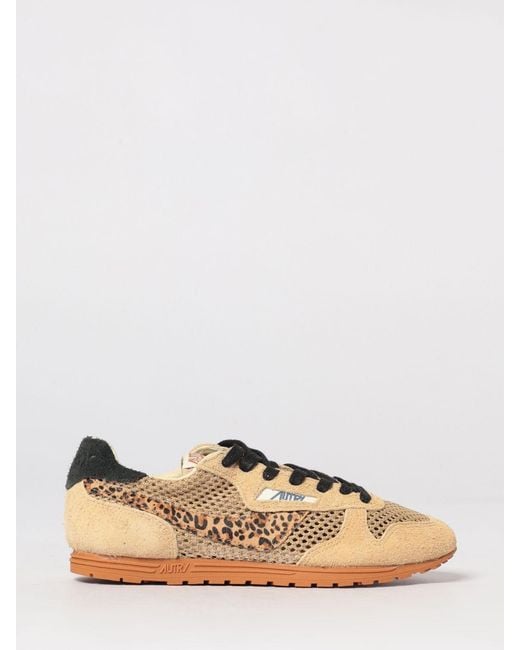 Autry Natural Windspin Suede And Perforated Mesh Sneakers