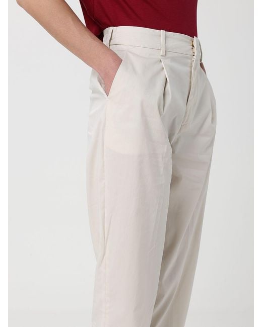 PT Torino White Classic Cotton Blend Trousers