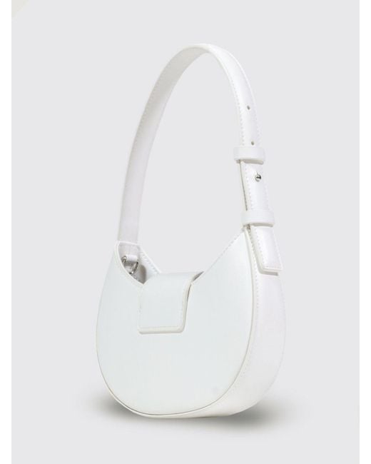 ARMANI EXCHANGE White Hobo Shoulder Bag With Metal Logo