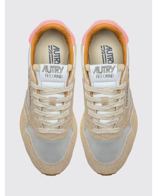 Autry White Reelwind Suede And Nylon Sneakers