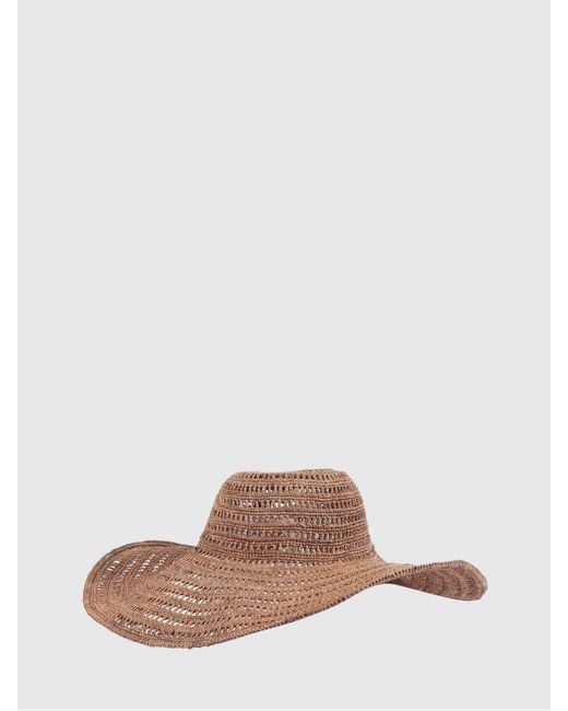 IBELIV Brown Perforated Raffia Miaro Hat