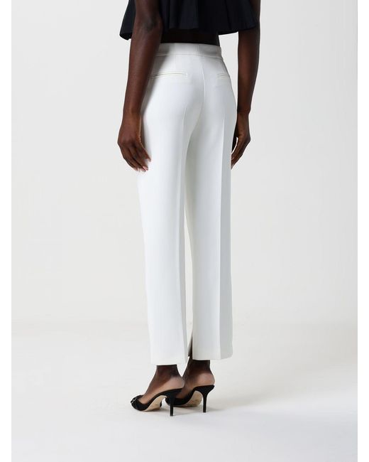 Elisabetta Franchi White Crêpe Cropped Pants