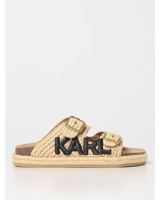 Karl Lagerfeld Natural Flat Sandals