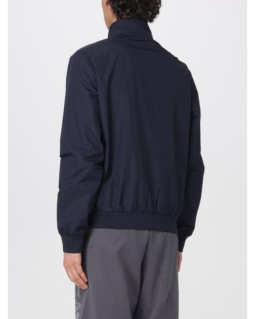 EA7 Blue Polyester Jacket With Logo for men