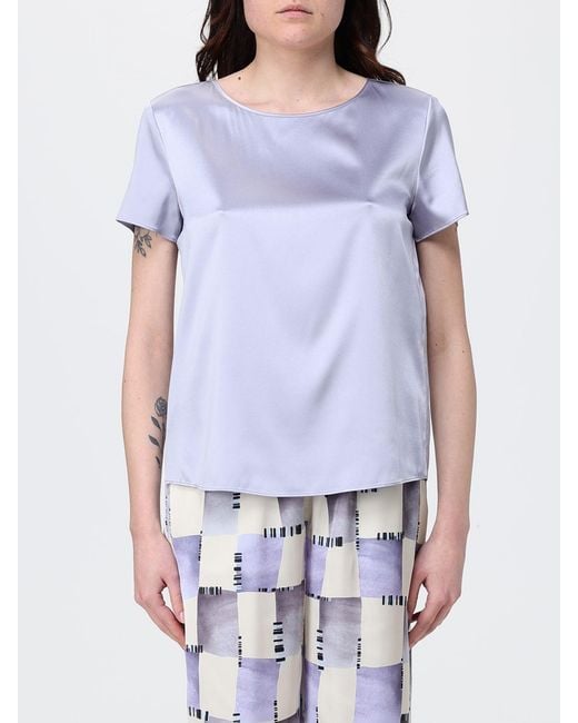 Emporio Armani Blue Silk Blouse