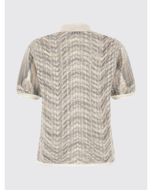 Missoni Multicolor Zig-Zag Pattern Slim Fit Knit Polo for men