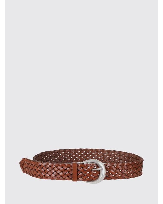 Orciani Brown Braided Leather Belt