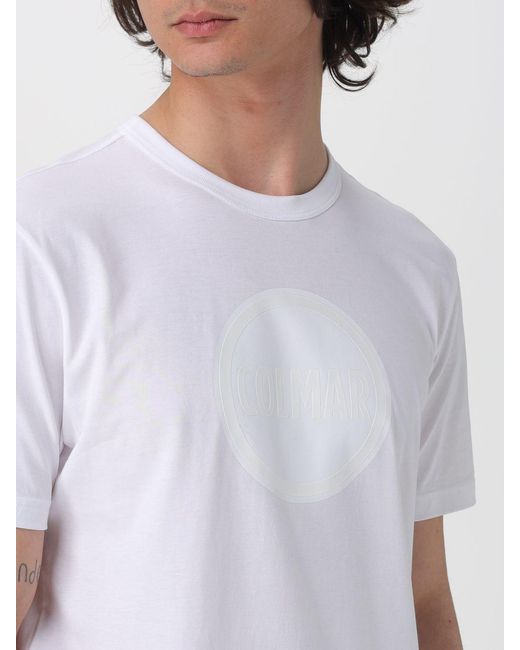Colmar White Cotton T-Shirt With Logo for men