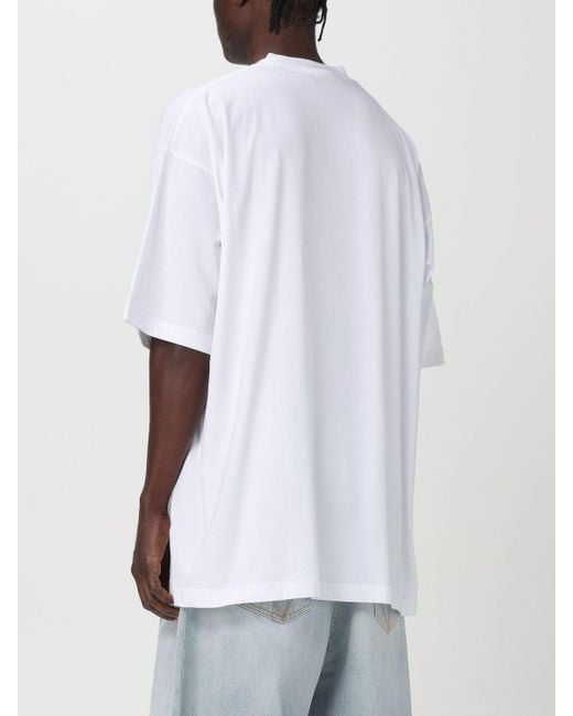T-shirt in cotone con logo di Vetements in White da Uomo