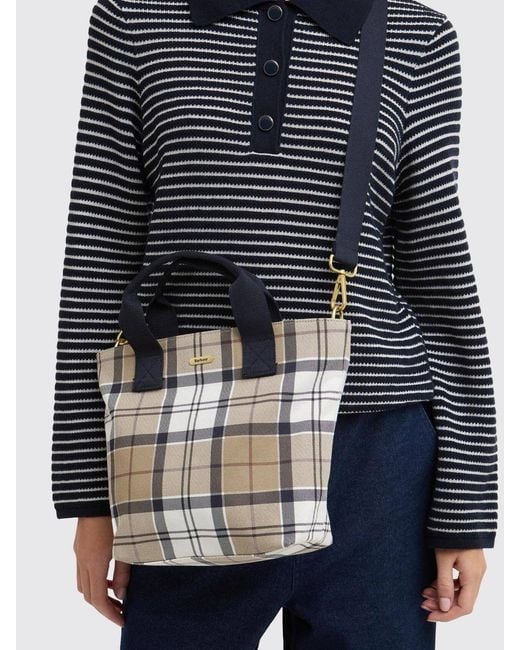 Barbour Natural Tartan Cotton Maisy Bag