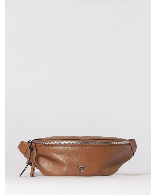 Pinko Brown New Biker Small Leather Belt Bag