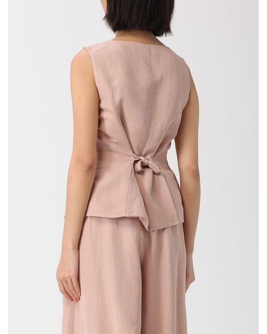 Liviana Conti Pink Bobby Linen Blend Vest