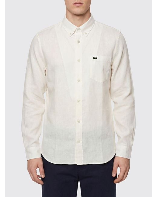 Lacoste White Linen Shirt for men