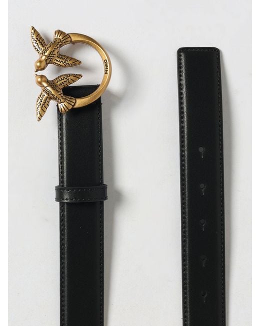 Pinko White Love Berry Leather Belt