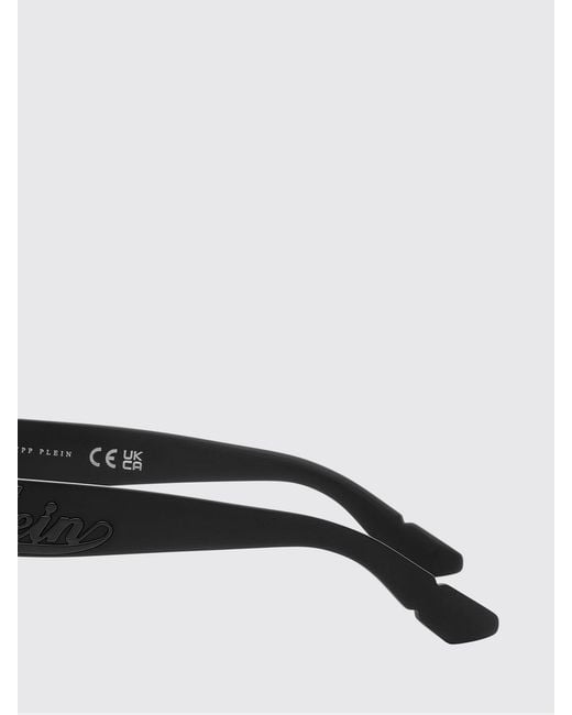 Philipp Plein Gray Rectangular Acetate Shield Sunglasses for men