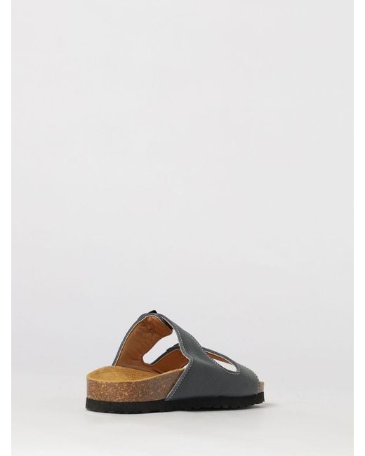 Woolrich Blue Grained Leather Sandals for men