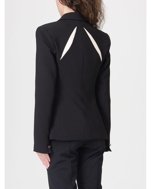 Elisabetta Franchi Blue Cut-Out Crêpe Single-Breasted Blazer