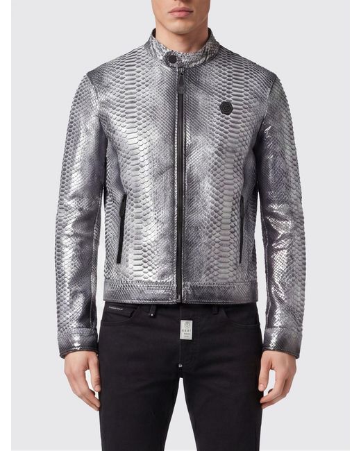Philipp Plein Gray Jacket for men