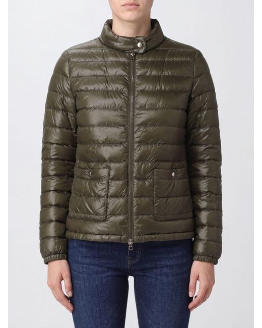 Herno Brown Short Ultralight Nylon Down Jacket With Biker Collar And Zip