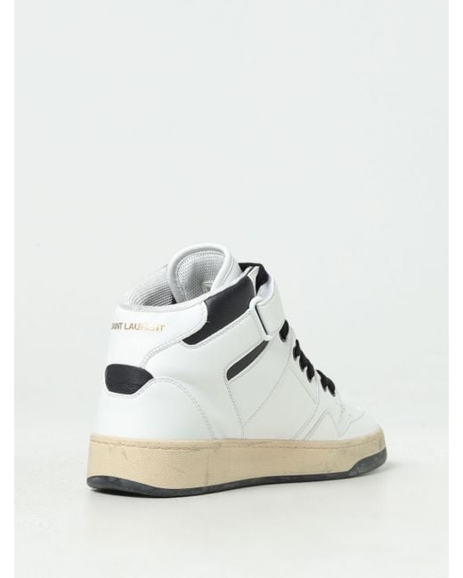 Sneakers in pelle di Saint Laurent in White da Uomo