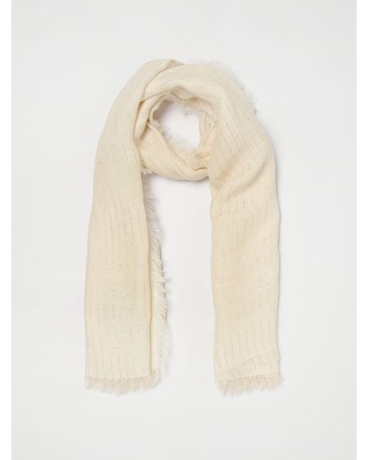 Fabiana Filippi Natural Linen And Lurex Scarf