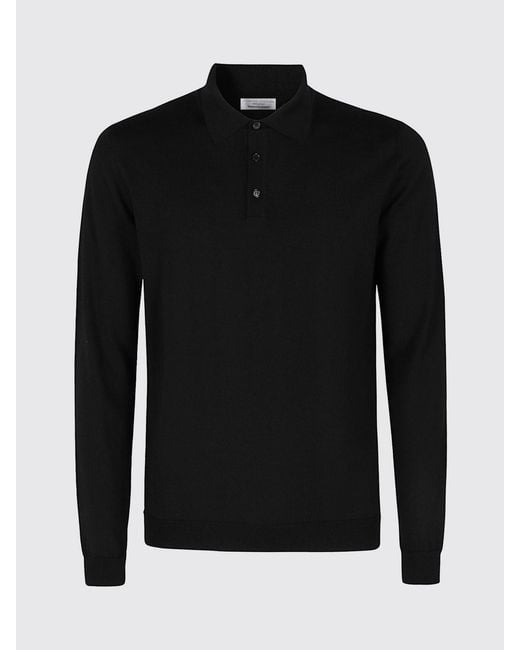 Roberto Collina Blue 3-Button Merino Wool Knit Polo Shirt for men