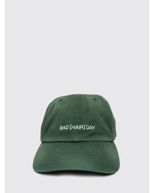 D1 Milano Green Cotton Baseball Cap With Slogan for men