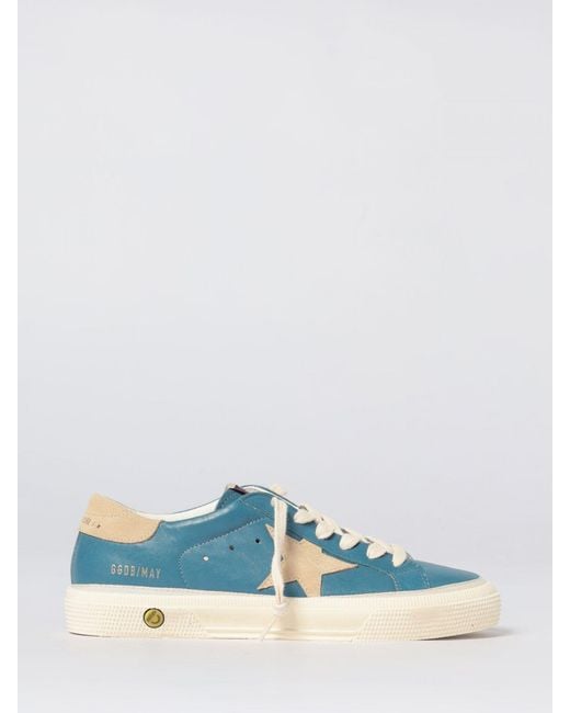 Golden Goose Deluxe Brand Blue May Leather Sneakers for men