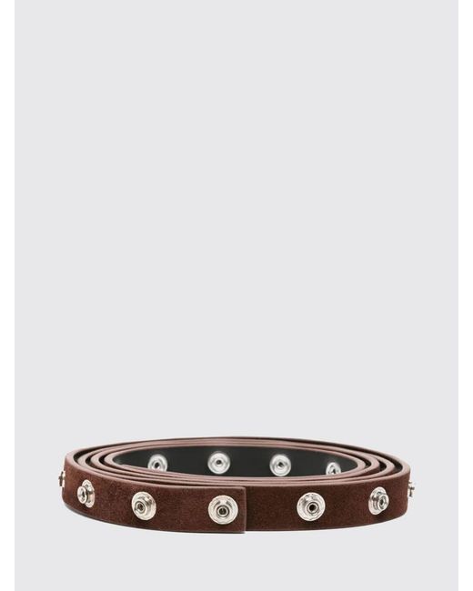 The Attico White Studded Suede Leather Belt