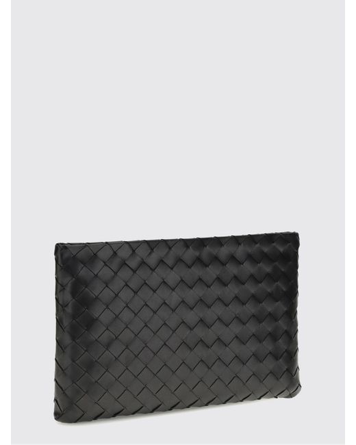 Bottega Veneta Black Medium Woven Leather Clutch