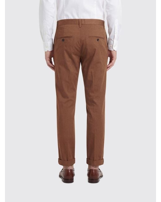 Dondup Brown Cotton Blend Chino Trousers for men