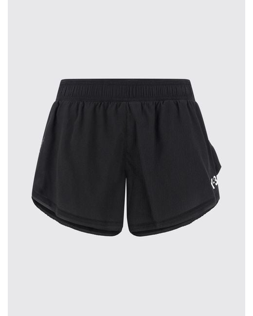 Y-3 Black Stretch Technical Fabric Sports Shorts With Elasticated Mid-Rise Waist