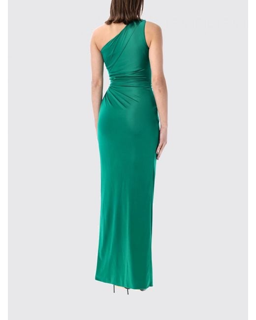 Versace Green One-Shoulder Jersey Dress