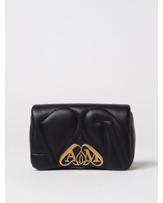 Alexander McQueen Seal Clutch In Quilted Leather in Black | Lyst
