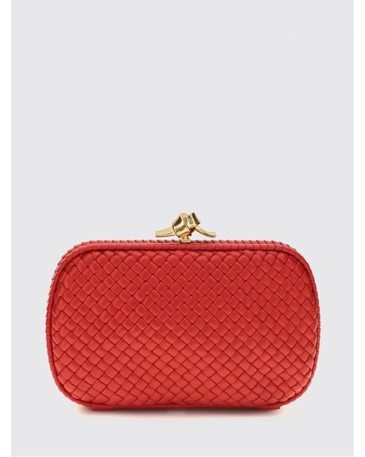 Bottega Veneta Red Soft Knot Clutch