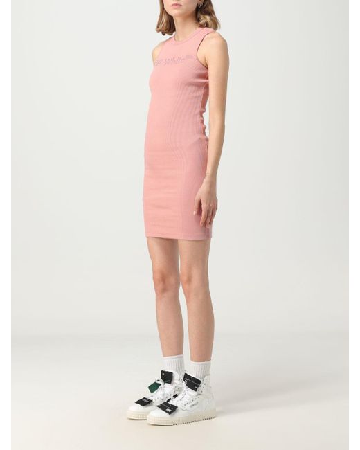 Off white top pink dress