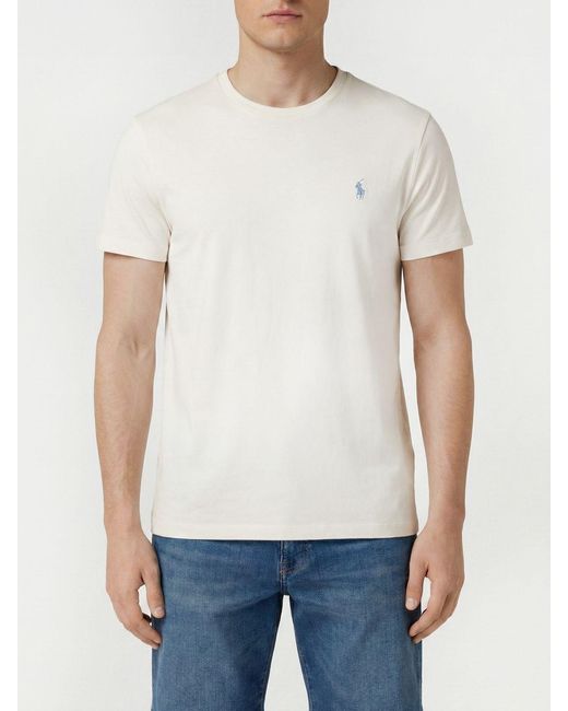 Polo Ralph Lauren Pony Logo Cotton T-Shirt in White for Men | Lyst