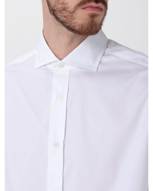 Brunello Cucinelli White Cotton Shirt for men