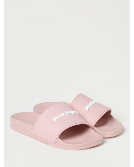 Sliders in gomma con logo di Palm Angels in Pink