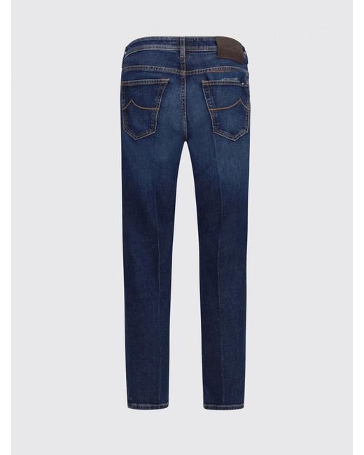 Jacob Cohen Blue Scott Regular-Fit Mid-Rise Stretch- Jeans for men