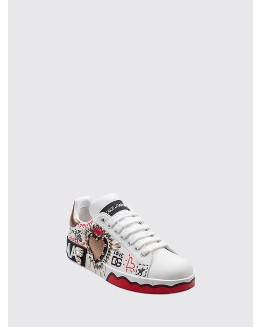Dolce & Gabbana White Dolce &Amp Gabbana Portofino Low-Top Sneakers