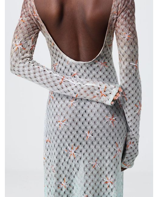 Missoni Blue Long Lamé Viscose Cover-Up Dress