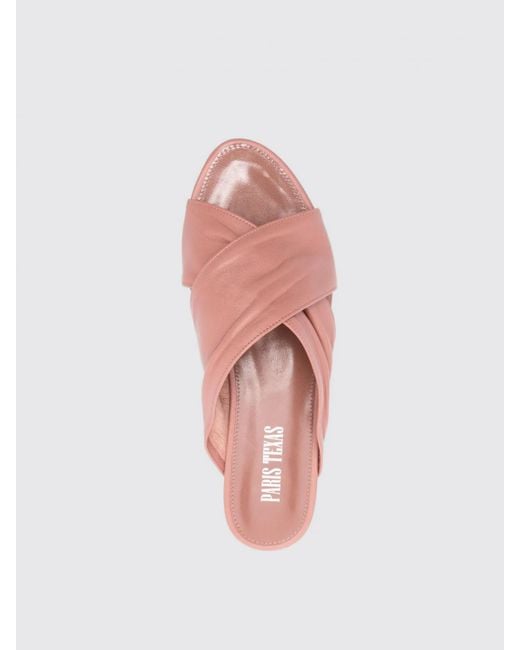Paris Texas Pink Twisted Strap Flat Sandals
