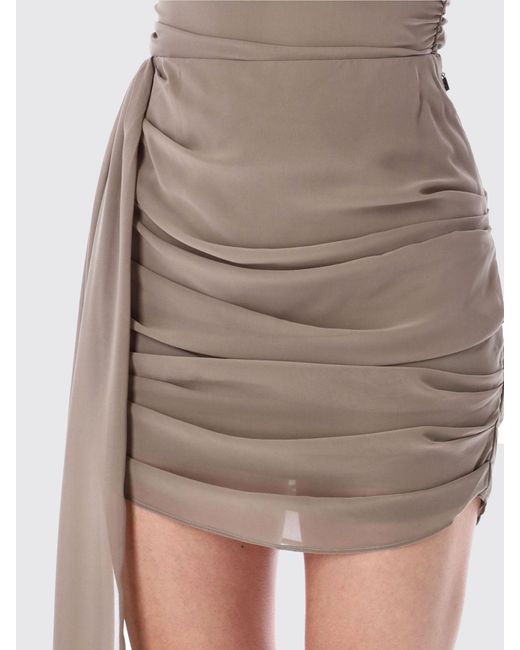 ROTATE BIRGER CHRISTENSEN Brown Draped Polyester Skirt