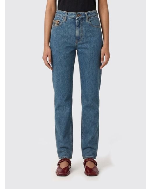 Vaqueros Slim Fit De Denim Elástico Burberry de color Blue