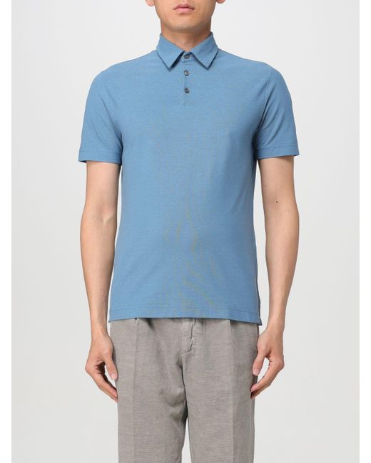 Zanone Blue Polo Shirt for men